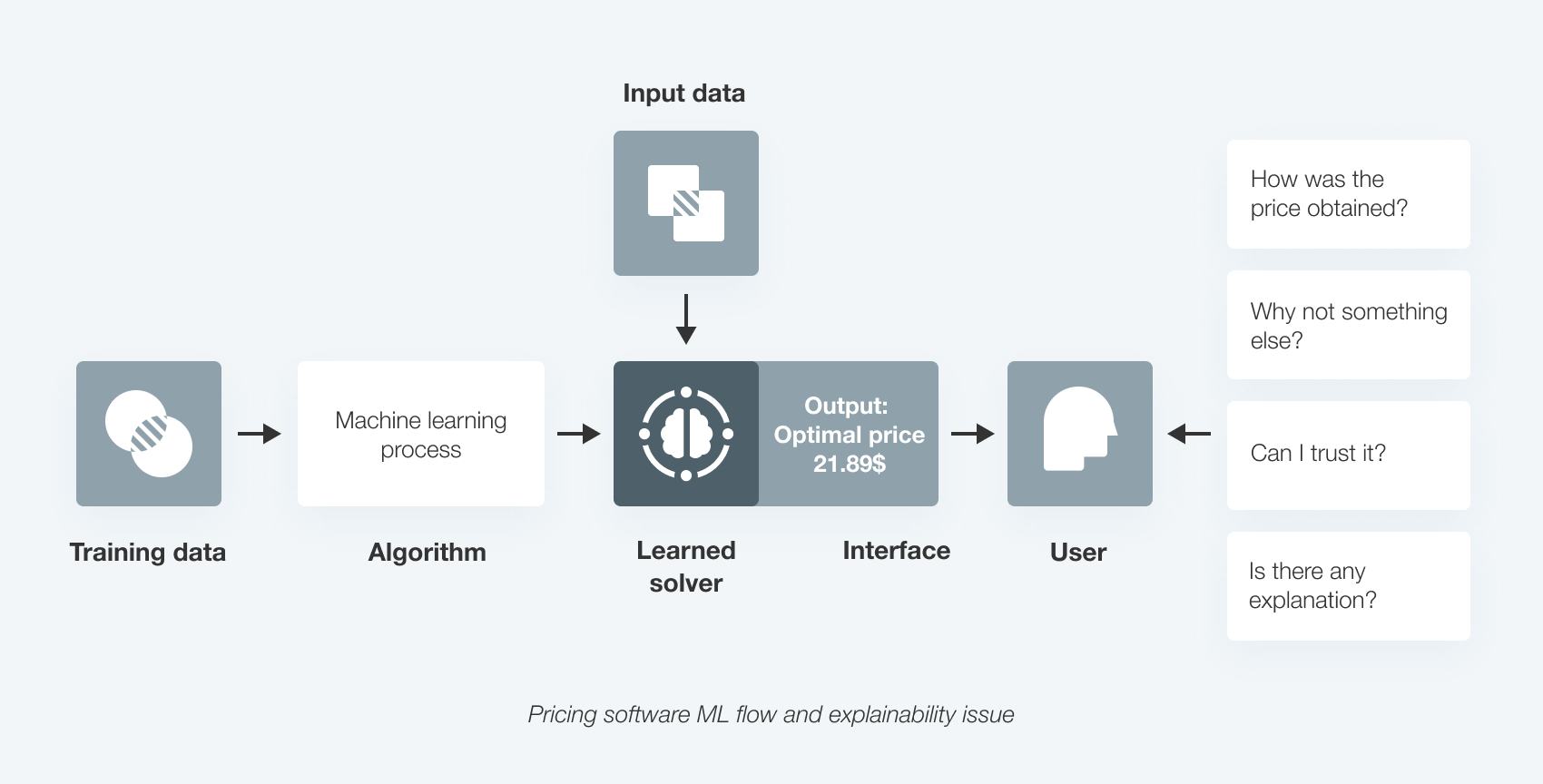 Pricing software ML flow and explainability issue